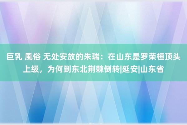 巨乳 風俗 无处安放的朱瑞：在山东是罗荣桓顶头上级，为何到东北荆棘倒转|延安|山东省