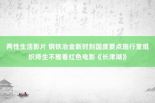 两性生活影片 钢铁冶金新时刻国度要点施行室组织师生不雅看红色电影《长津湖》