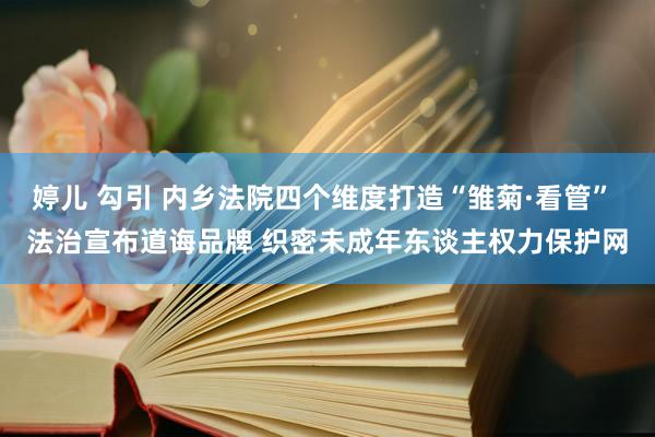 婷儿 勾引 内乡法院四个维度打造“雏菊·看管” 法治宣布道诲品牌 织密未成年东谈主权力保护网