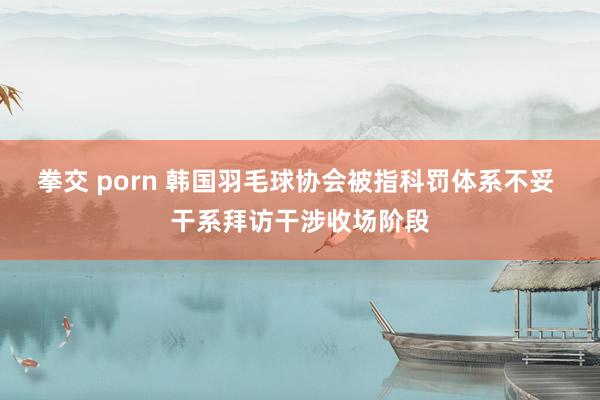 拳交 porn 韩国羽毛球协会被指科罚体系不妥 干系拜访干涉收场阶段